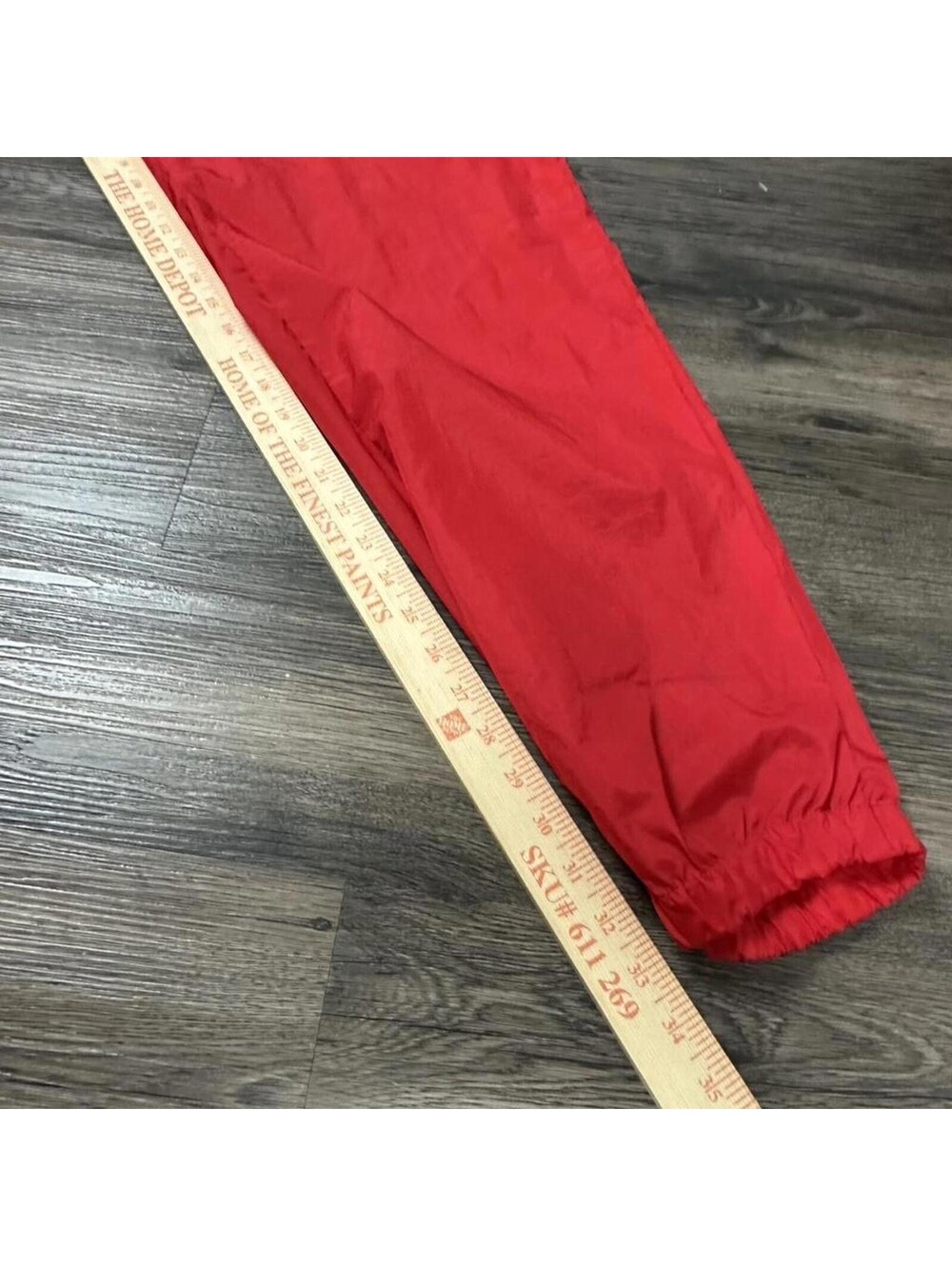 Vintage 90s red Marlboro baggy wide legged track pants retro fit cuffed Large - Picture 7 of 8
